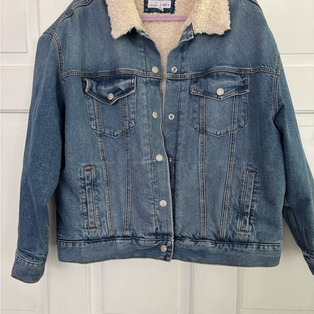 The Loft Denim Sherpa-Lined Jacket XL
